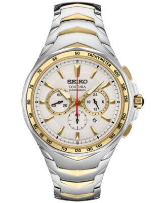 Seiko - Men's Chronograph Coutura Two Tone Stainless Steel Bracelet Watch 46mm