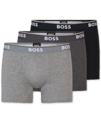 BOSS - Men's Power 3-Pk. Tipped Logo Waistband Boxer Briefs