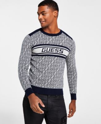 GUESS - Men's Palmer Logo Jacquard Fleece Crewneck Sweater