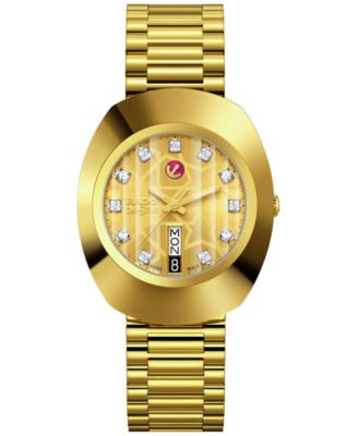 Rado - Women's Swiss Automatic Original Gold-Tone Stainless Steel Bracelet Watch 35mm