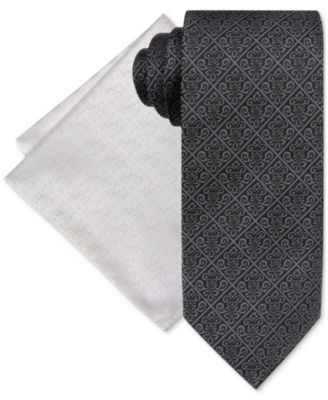 Steve Harvey - Men's Medallion Tie & Pocket Square Set