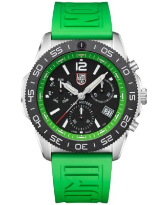 Luminox - Men's Swiss Chronograph Pacific Diver Green Rubber Strap Watch 44mm