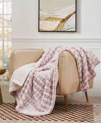 Royal Luxe - Reversible Micromink to Faux-Sherpa Tie-Dye Throw