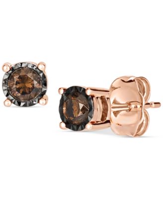 Le Vian - Chocolate Diamond Stud Earrings (1/4 ct. t.w.) in 14k Rose Gold