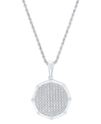Grown With Love - Unisex Lab Grown Diamond Anise Cluster 22" Pendant Necklace (1/2 ct. t.w.) in 10k White Gold