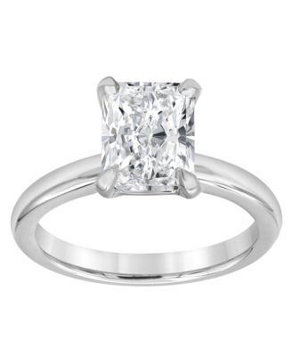 Badgley Mischka - Certified Lab Grown Diamond Emerald-Cut Solitaire Engagement Ring (3 ct. t.w.) in 14k White Gold