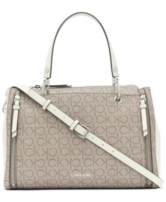 Calvin Klein - Garnet Medium Signature Monogram Satchel