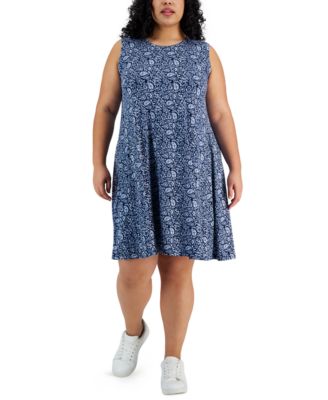 Style & Co - Plus Size Paisley-Print Sleeveless Dress