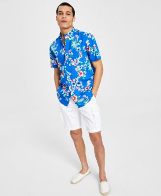 Club Room - Men's Tropical Poplin Shirt & Cargo Shorts