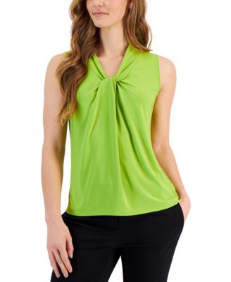 Kasper - Petite Knot-Neck Sleeveless Top