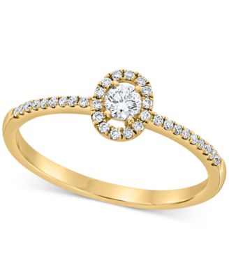 Macy's - Diamond Halo Engagement Ring (1/4 ct. t.w.) in 14k Gold