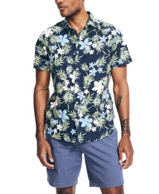 Nautica - Men's Floral Print Short-Sleeve Button-Up Shirt