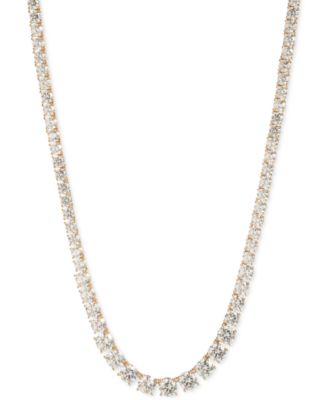 Marchesa - Cubic Zirconia Tennis Collar Necklace, 16" + 3" extender