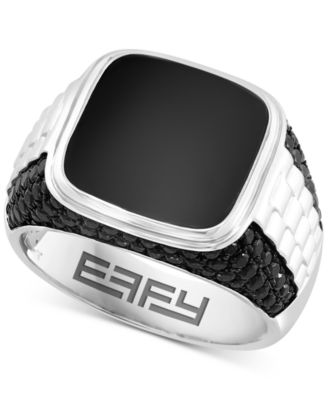 EFFY Collection - Men's Onyx & Black Spinel Two-Tone Ring in Sterling Silver & Black Rhodium-Plate