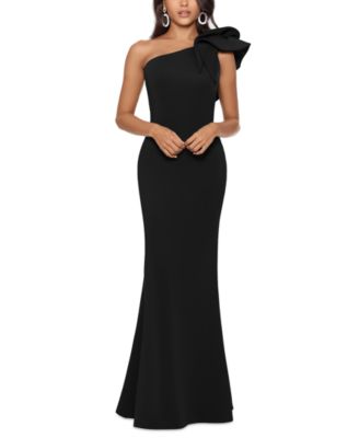 Betsy & Adam - Women's One-Shoulder Scuba Crepe Gown