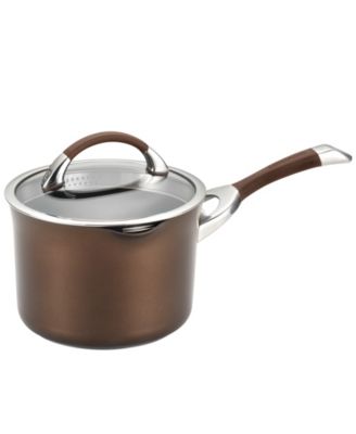 Circulon - Symmetry Chocolate Hard-Anodized Non-Stick 3.5-Qt. Straining Saucepan & Lid