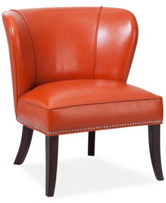 Furniture - Janie Faux Leather Accent Chair, Direct Ship