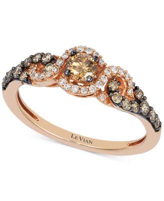Le Vian - Diamond Three-Stone Ring in 14k Rose Gold (1/2 ct. t.w.)