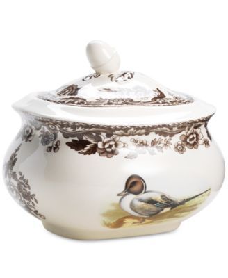 Spode - Woodland by  Snipe/Pinktail Covered Sugar