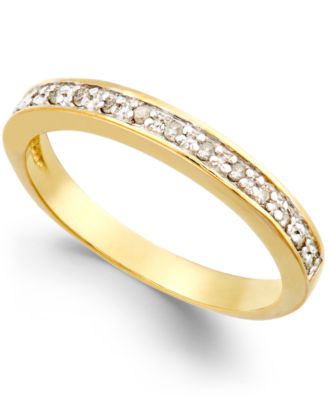 Macy's Brand - Diamond Band (1/10 ct. t.w.) in 18k Gold over Sterling Silver
