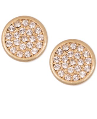 lonna & lilly - Mixed Metal Pav&eacute; Disc Stud Earrings