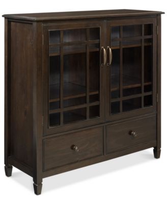Simpli Home - Barker Tall Storage Cabinet, Direct Ship