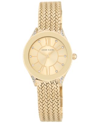 Anne Klein - Women's Gold-Tone Stainless Steel Mesh Bracelet Watch 30mm AK/2208CHGB