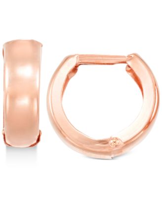 Macy's Brand - Polished Wide Huggy Hoop Earrings in 10k Rose Gold