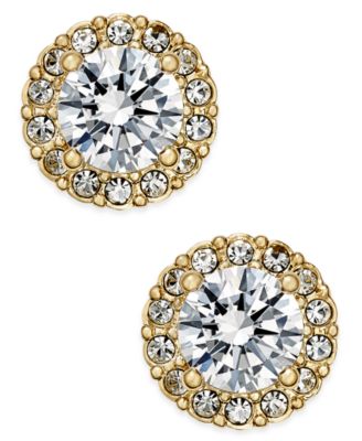 Eliot Danori - Gold-Tone Crystal Halo Stud Earrings