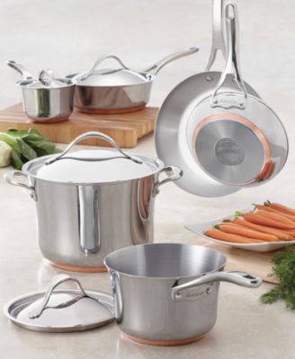 Anolon - Nouvelle Copper Stainless Steel Cookware, 10 Piece Set
