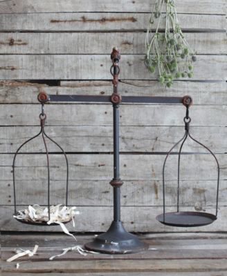 3R Studio - Decorative Iron Scale with Bird Accent