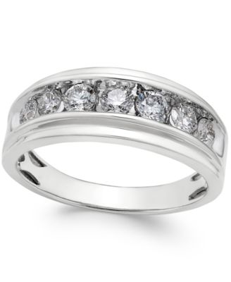 Macy's Brand - Men's Diamond Band (1 ct. t.w.) in 10k White Gold