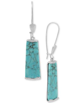 Robert Lee Morris Soho - Silver-Tone Blue Stone Drop Earrings