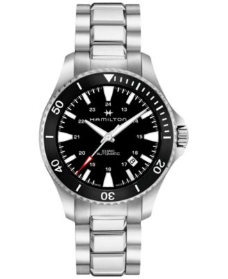 Hamilton - Men's Swiss Automatic Khaki Navy Stainless Steel Bracelet Watch 40mm
