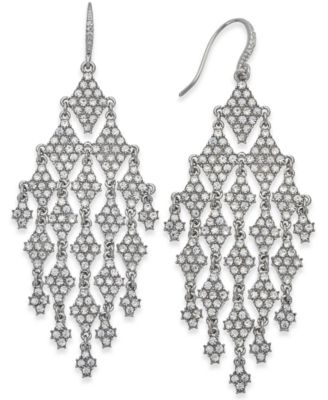 I.N.C. International Concepts - Silver-Tone Crystal Chandelier Earrings