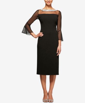 Alex Evenings - Embellished Illusion Sheath Dress