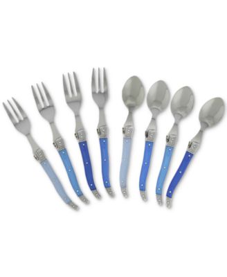 French Home - Laguiole 8-Pc. Dessert / Cocktail Set with Shades of Blue Handles