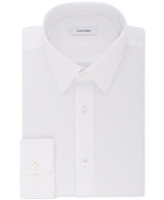 Calvin Klein - Men's STEEL Classic/Regular Fit Non-Iron Performance Stretch Pattern Dress Shirt