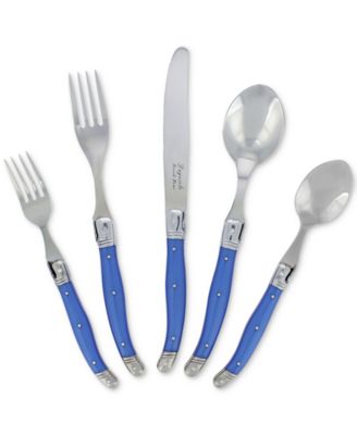 French Home - Laguiole 20-Piece French Blue Flatware Set, Service for 4
