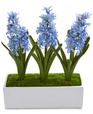 Nearly Natural - Hyacinth Artificial Arrangement in White Vase