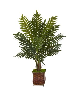 Nearly Natural - 4' Evergreen Artificial Plant in Metal Planter