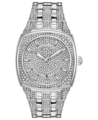 Bulova - Men's Stainless Steel & Crystal-Accent Bracelet Watch 40mm