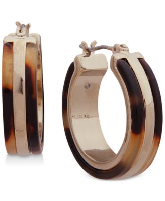 Lauren Ralph Lauren - Gold-Tone & Tortoise-Look Hoop Earrings