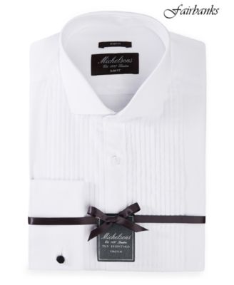 Michelsons - Men's Slim-Fit Stretch Solid French Cuff Tuxedo Shirt