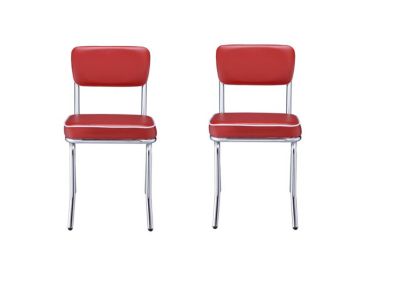 Coaster Home Furnishings - Steinway Retro Dining Chair (Set of 2), Red