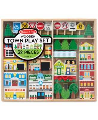 Melissa and Doug - Wooden Town Play Set
