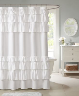 Madison Park - Grace Ruffled 72" x 72" Shower Curtain