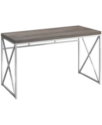 Monarch Specialties - Computer Desk - 48"L Dark Taupe Chrome Metal