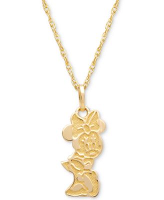 Disney - Children's Minnie Mouse Character 15" Pendant Necklace in 14k Gold