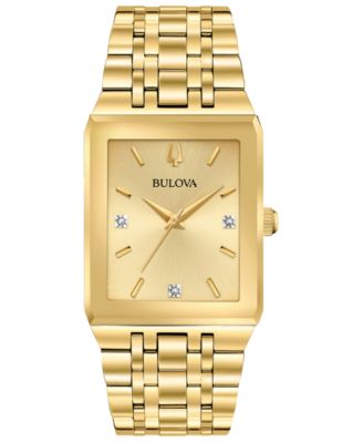 Bulova - Men's Futuro Diamond-Accent Gold-Tone Stainless Steel Bracelet Watch 30x45mm